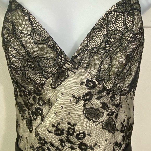 Vintage Lace Black Dress 10 Tall Fit and Flare Babydoll Whimsigoth Fairy ABS Y2K - Picture 3 of 15